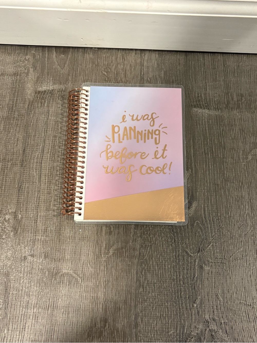 Rose Gold Spiral Monthly Planner: blank monthly calendar ; Pastel Gradient Cover